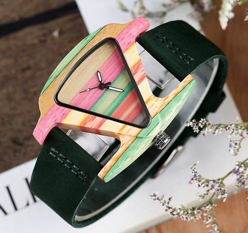 Luxury wooden triangle - wooden, dial