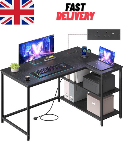 Shaped computer desk - l,