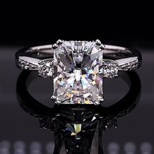 Radiant Cut Moissanite Three