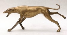 Vintage Brass Greyhound Whippet Lurcher Dog Figurine Running 10.5x26cm