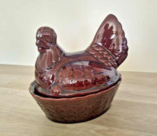 Vintage ceramic hen egg - ceramic,