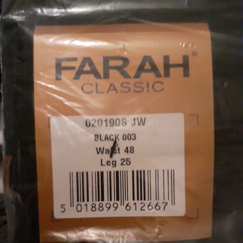 Mens farah black - trousers, w48