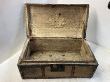 Antique  pony Hair trunk or sea chest with shipping paper lining Horse Hair