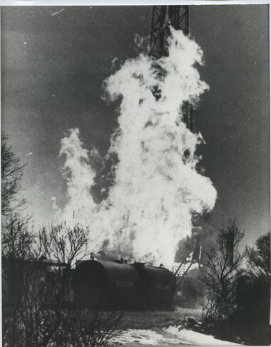 Oil rig fire explosion - oil,