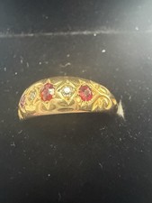18ct Diamond & Ruby Gypsy Ring
