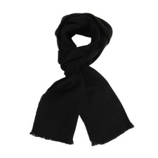 Mens Fleece Scarf Womens Winter Neck Warmer Unisex Black Scarves Tassel End