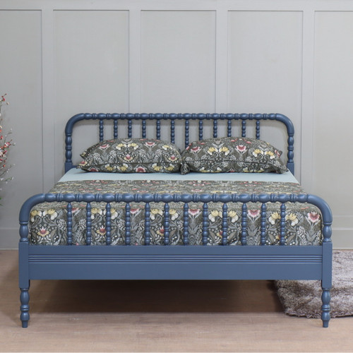 Bobbin bed frame hague - bed, blue