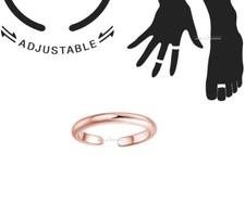 Toe Ring Simple Band Adjustable Midi Finger Knuckle Thumb Stacking Ring 