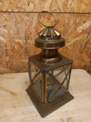 Vintage brass oil lamp - brass,