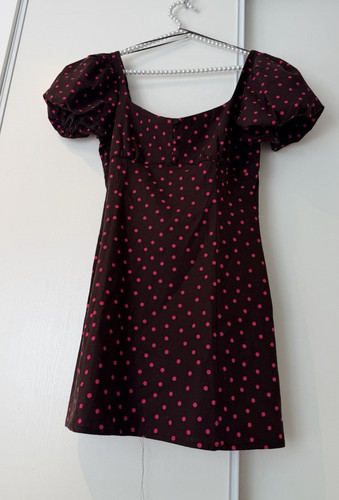 Zara brown pink polka - brown/pink, dot