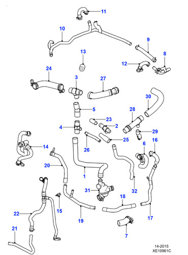 Jaguar radiator top hose - jaguar,