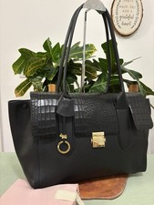 Radley Black Mayfair Lane Faux Croc Black Leather Work/ laptop Bag £299 vgc 