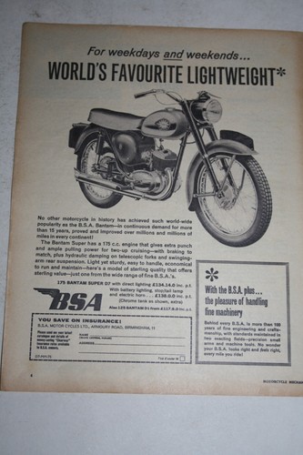1963 advert for bsa bantam - for,