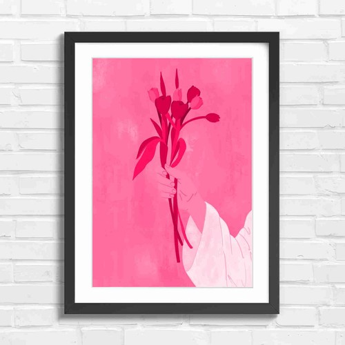 Hand holding tulips - holding,