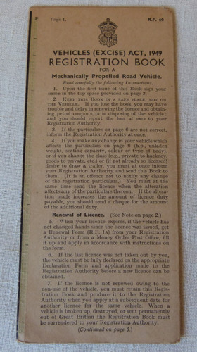 Vintage vehicles excise act - vintage,