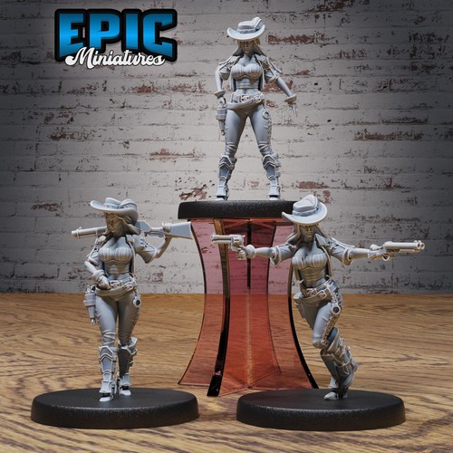 Female wild west gunslinger - gunslinger, 3d