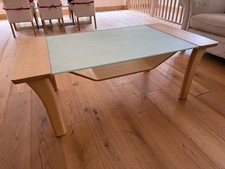 Stressless Windsor Coffee Table In Natural Oak With Frosted Glass Top