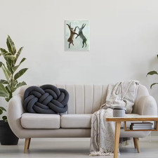 Boxing Hares in Neutral Tones