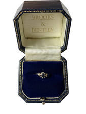 1985 Sapphire & Diamond Ring 9ct Gold Diamond Sapphire Vintage Ring - Size K 1/2