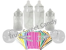 6 Retro Plastic Sweet Jars 50