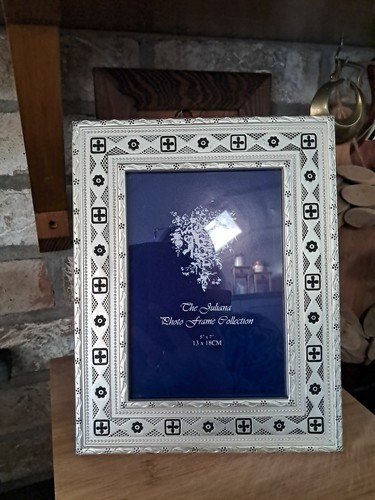 Silver metal photo frame - silver, frame,