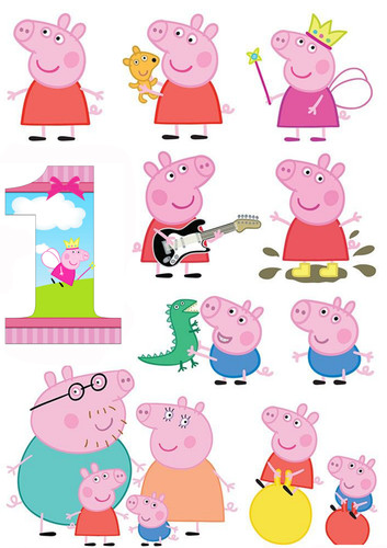 Peppa pig 1st birthday edible - 1st,