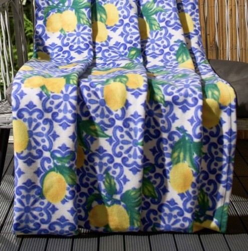 Fleece blanket throw lemons - fleece,