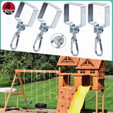 4X SWING HOOKS HANGERS SWING CLAMP 90x90MM FOR SQUARE CLIMBING FRAME WOODEN BEAM