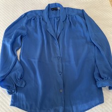 Vtg 1980s Ann Chabrol Blue Top