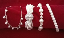 Vintage Four  Imitation Pearl Bracelets Bangle Ankle Bracelet 
