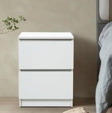 white bed side table 2 drawer