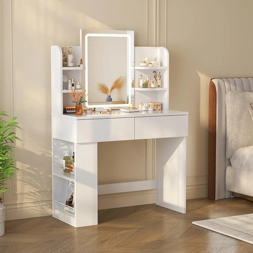 Led white dressing table - led,