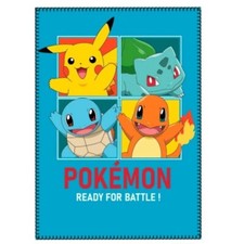 Kids Boys Official POKEMON Pikachu Character Super Soft Fleece Bed Blanket Throw