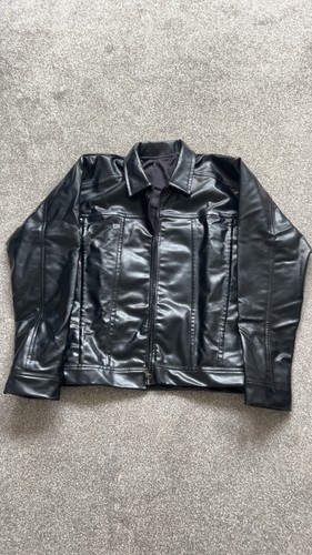 Vintage black leather jacket - black,