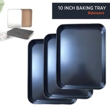 10 inch Everyday Oven Tray Set Roasting Pan Baking Bakeware Carbon Steel UK