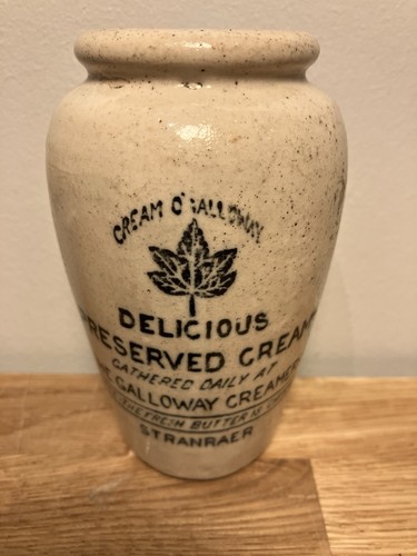 Pictorial cream pot crock - pictorial,