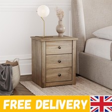 Versatile 3 Drawer Pine Bedside Table - Easy Assembly and Timeless Appeal