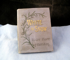 MINIATURE ANTIQUE WHITE AS SNOW LADY HOPE OF CARRIDEN FLOWER RELIGIOUS BOOK