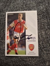 DENNIS BERGKAMP ARSENAL HAND-SIGNED PANINI 2023 PREMIER LEAGUE UNUSED STICKER   