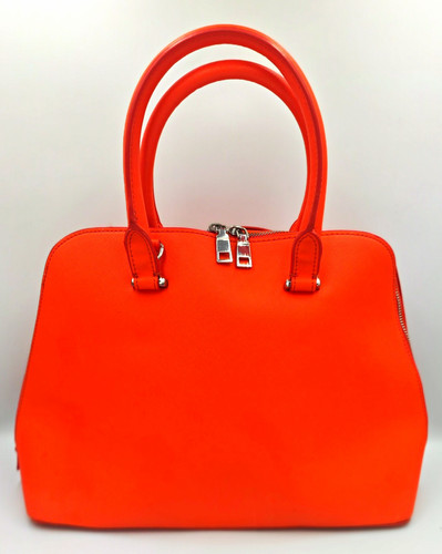Zara orange leather top handle - orange,