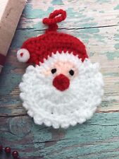 Crochet Santa Decor Diy Christmas Small Cute Present Gift Tag Applique Handmade