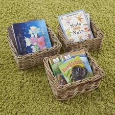 Natural Wicker Book Storage