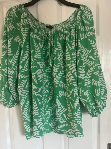 Ladies green white patterned - ladies, &