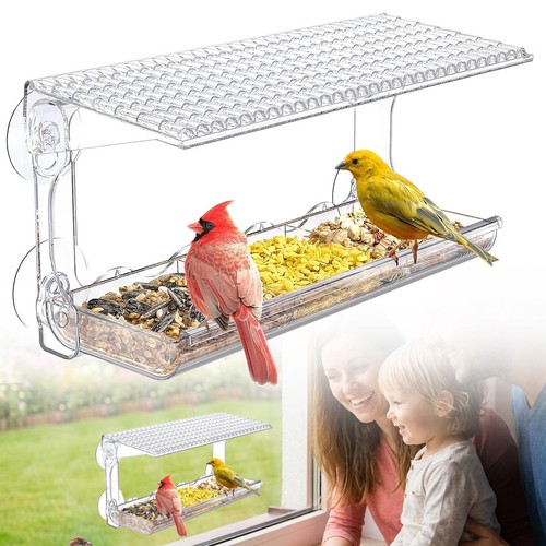 Window bird feeder clear for - clear,