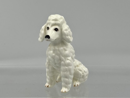 Vintage small white poodle - white,