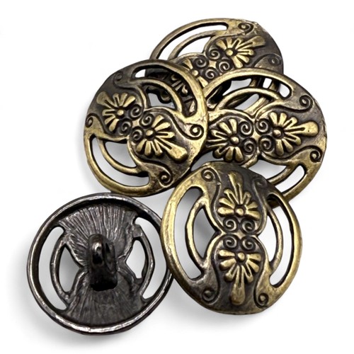 Antique bronze floral shank - antique,