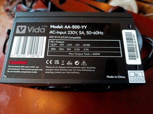 Vida black psu power - vida,