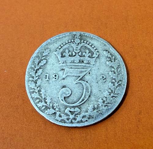 1912 silver threepence - silver, a