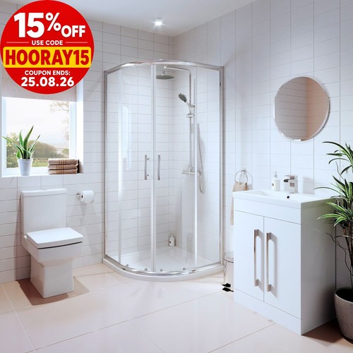 Bathroom suite quadrant shower - bathroom,