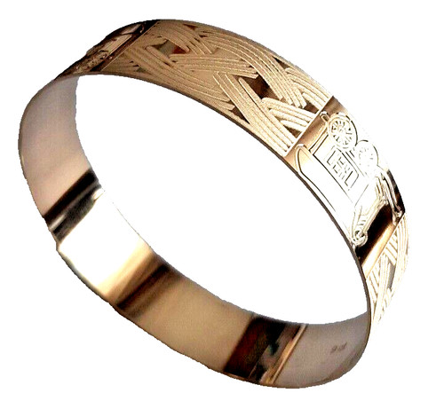 Gold solid slave bangle 15mm - gold,